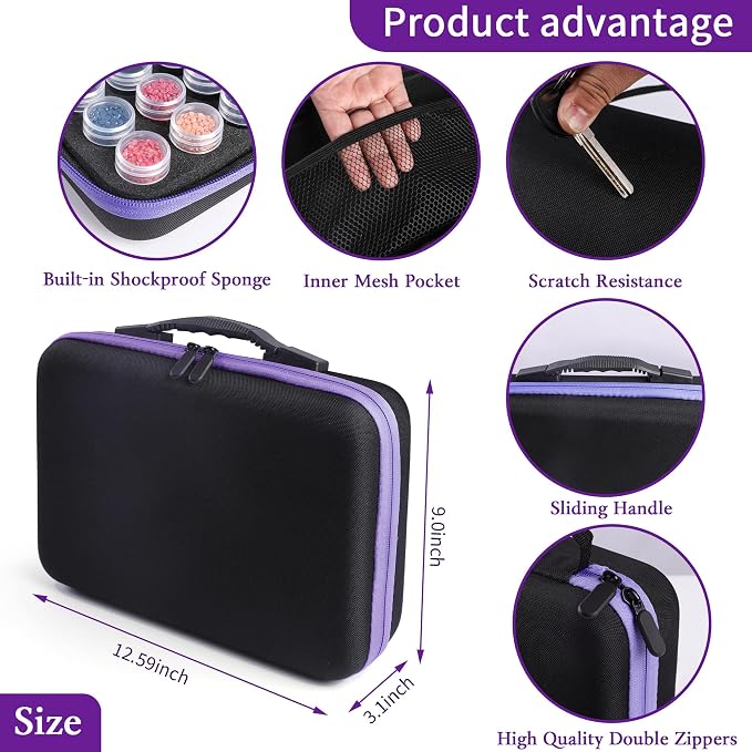 LYMUSUMI Diamond Art Storage Containers 60 Slots Diamond Painting Tool