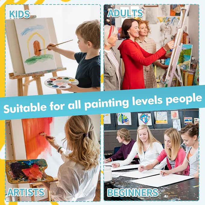 ESRICH 12 Pack 8x10 Primed Canvas Boards for Painting, Ideal for Starter | Cotton Acid-free Surface, Gesso Primed for Acrylic, Oil, Watercolor. Art Painting Supplies for Class, Paint Parties and Home
