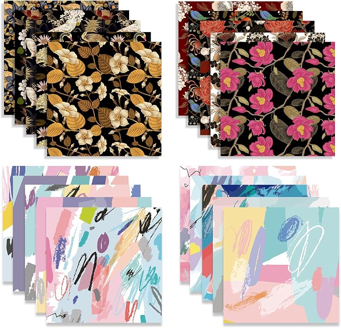 Origami Paper Kit 100 Sheets, 6x6 Inch Double Sided 40 Vivid Colored Paper | 70GSM Colorful Paper,40 Different Pattern Origami Kit,DIY Hand Crafts,Arts Creativity,Easy to Fold,No-Fading.Macaroon Flower