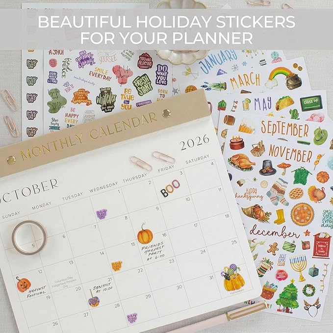 Aesthetic Monthly Planner Stickers - Holiday Sticker Set for Your Calendar