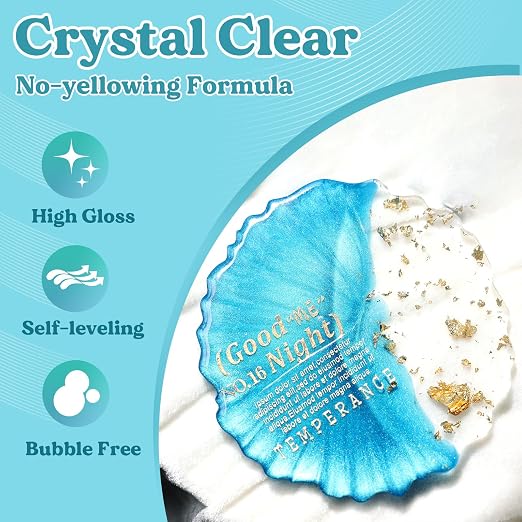 Let's Resin 72OZ Fast Curing Epoxy Resin Kit,Demold in 4 Hours | Upgrade Quick Drying & Cystal Clear Resin,Bubble Free for Craft,Art, Supplies with Dye, Cup,Stir Stick