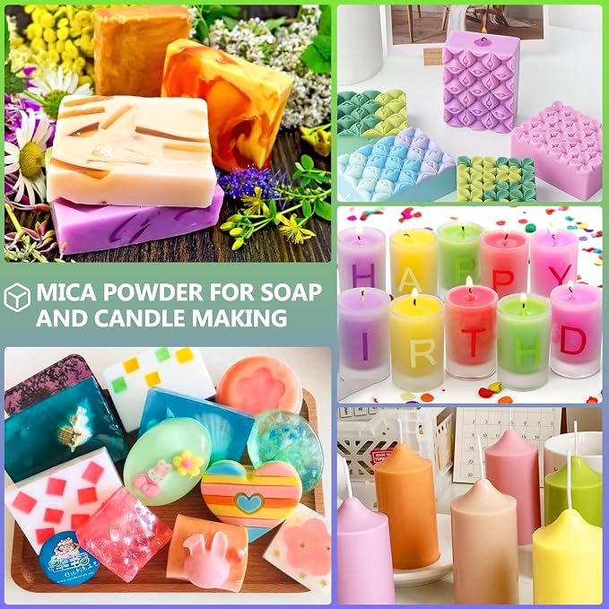 CHANGTIKEJI Mica Powder - 81 Colors - 10g/Bottle of Natural Pigment Powder | for Epoxy Resin，Soap Making，Candle Making,Car Freshies,Dye,Nail Polish,Bath Bombs
