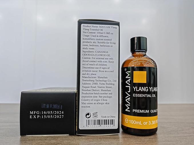 MAYJAM Ylang Ylang Essential Oil for Diffuser Soap Candle Making, 3.38FL.OZ