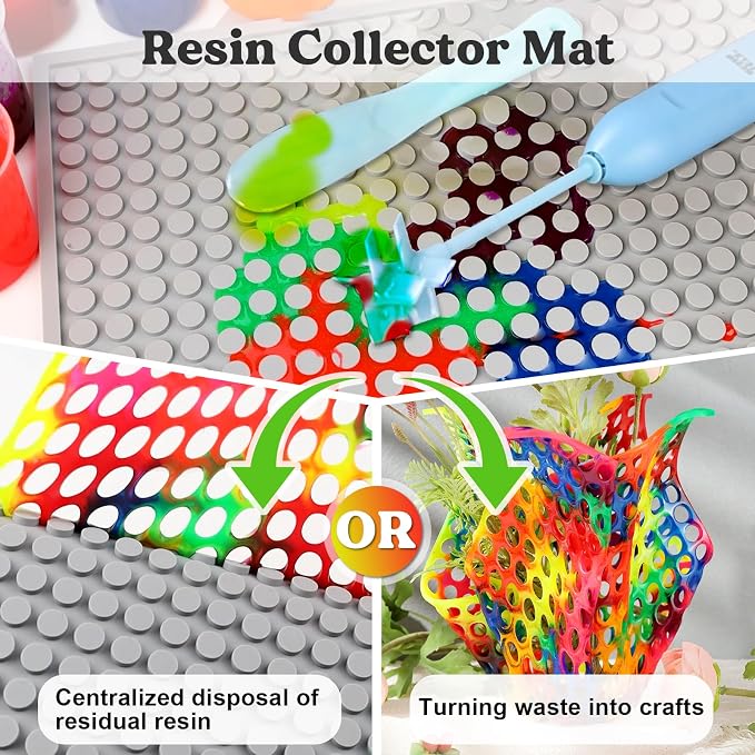 LET'S RESIN Resin Collector Mat, Easy Clean & Silicone Heat Resistant Mats 14.5'' x 9.4'', Non-Slip Multipurpose Thick Silicone Mats for Resin Molds, Epoxy Resin, Cup Turner, Kitchen Counter, Placemat
