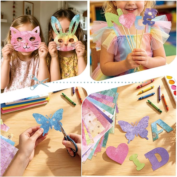 Konsait 24 Sheets Watercolor Scrapbook Paper 6x6, Single Sided Watercolor Decorative Paper Origami Papers for Card Making Scrapbook Supplies (24 designs)