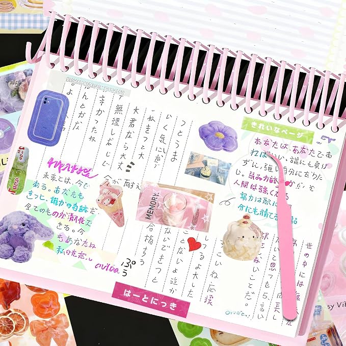 Tmtains 32 Sheets Japanese Manga Style Sticker Book 500+Pcs Heisei Retro Romantic Memory Series Manga Books Style Korean Sticker Aesthetic Japanese Stickers Book for Adults Valentine Gift (Time Ferry)