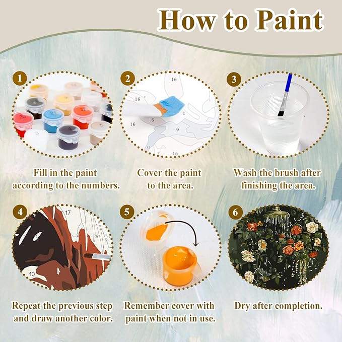 Paint by Number for Adults, Bathroom Paint by Numbers Kit for Adults 16x20