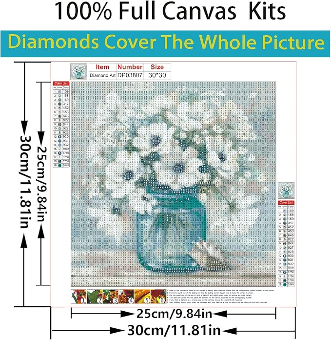 ARPADAMO Diamond Art Kits for Adults,Flowers Diamond Painting Kits 12x12in