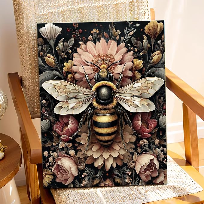 XTCIXAL Paint by Numbers Kit for Adults, Bee, 16X20 Inch | DIY Paint by Number for Adults Beginner, High-Definition Color Canvas, Stress Relief, Home Wall Decor, Gifts, Unframed