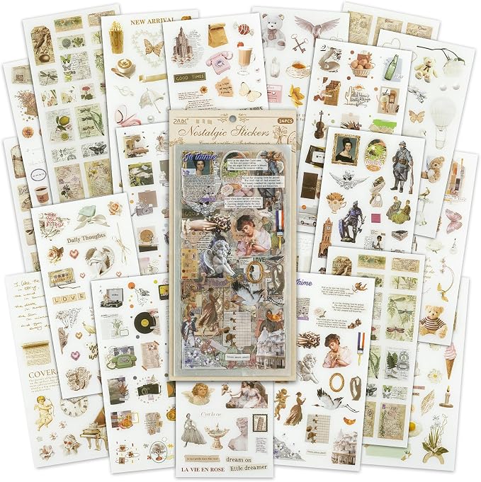 470+ Vintage Stickers for Scrapbooking and Junk Journal