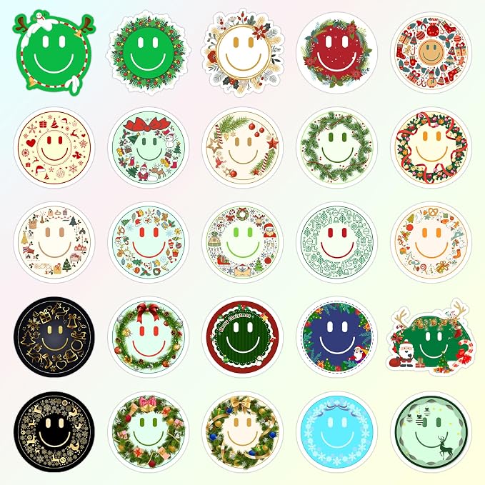 50PCS Smile Christmas Stickers