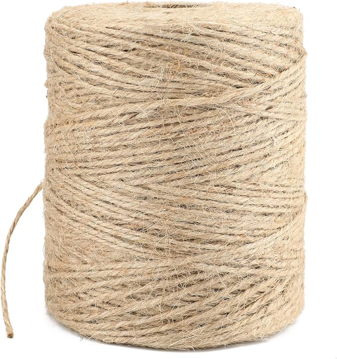 KINGLAKE Natural Jute Twine - 820 Feet, Arts & Crafts, Christmas, Durable Packing String, Brown
