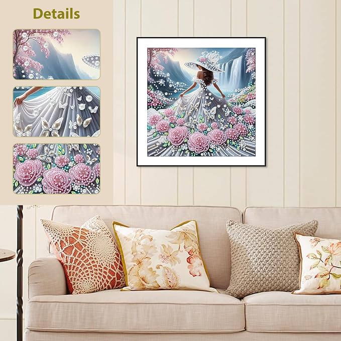 Woman Diamond Art Kits for Adults Special Shape Diamond Painting