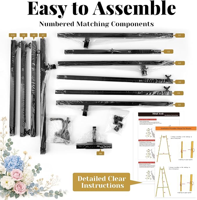 Ndsox Black Easel Stand for Sign, 4-Tier Adjustable Easel Display Stand