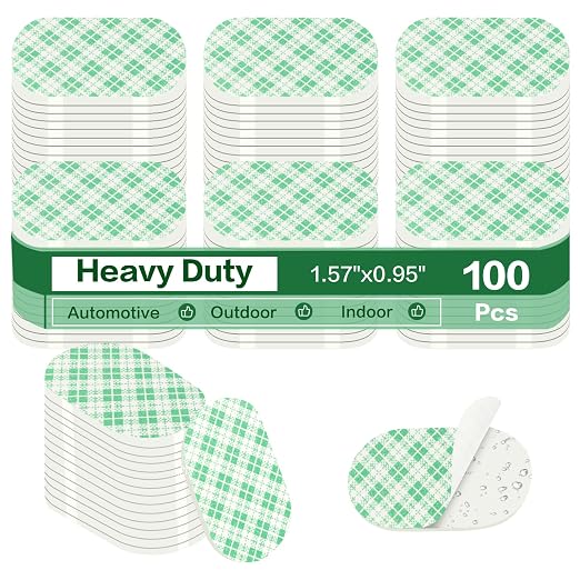 MINGXIN 100Pcs Double Sided Foam Tape Pads, Double Coated Pre-Cut Oval Mounting, 1.5mm Thick Heavy Duty White Polyurethane Foam with High Tack Adhesive for Crafts, Home, Outdoor Signs& Car (40x24mm)