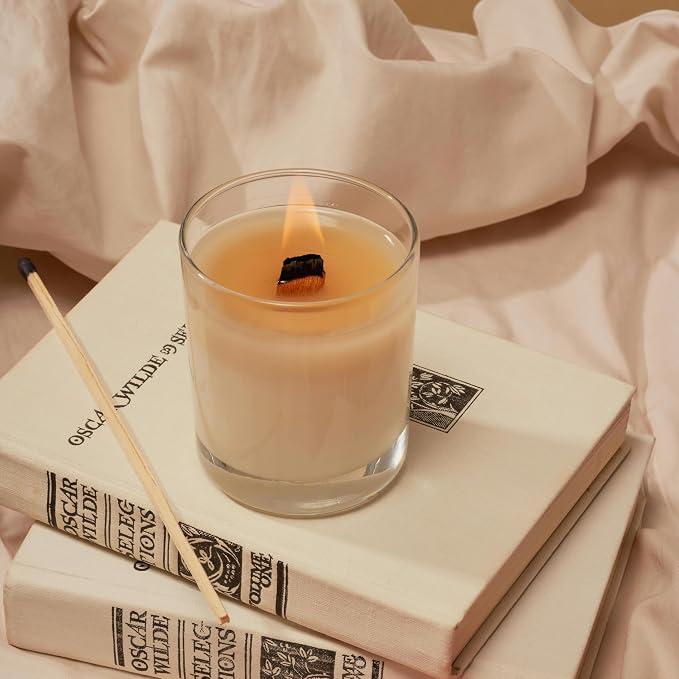 120 Pcs Thickened Wood Candle Wicks, 5.1 X 0.5 X 0.06 Inches Naturally Smokeless Wood Wicks for Candle Making. (60 Candle Sets)