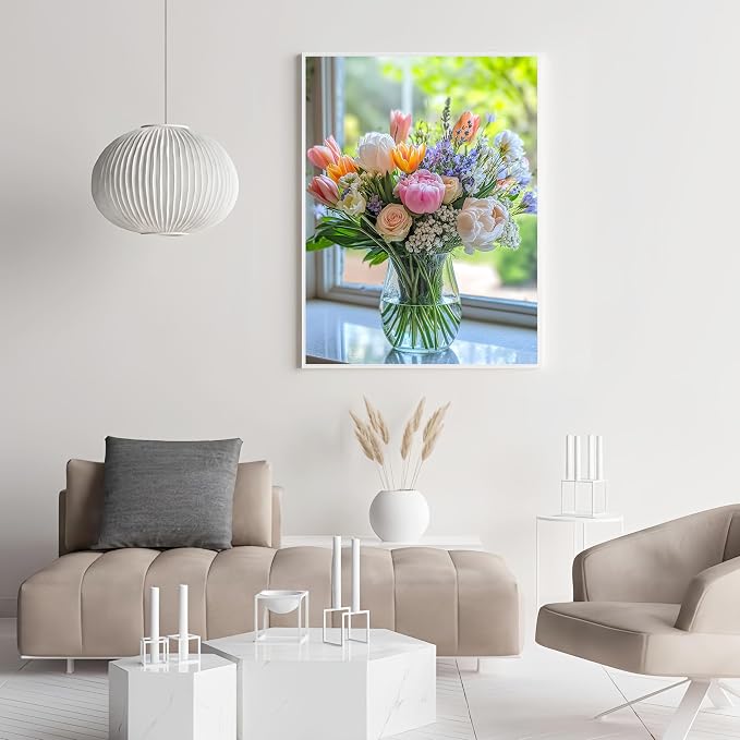 Ausanrl Flowers Diamond Art Kits for Adults Beginner - Diamond Painting Kits for Adults,5D Diamond Painting Flowers,Gem Art Kits for Gifts Home Decor 12x16inch