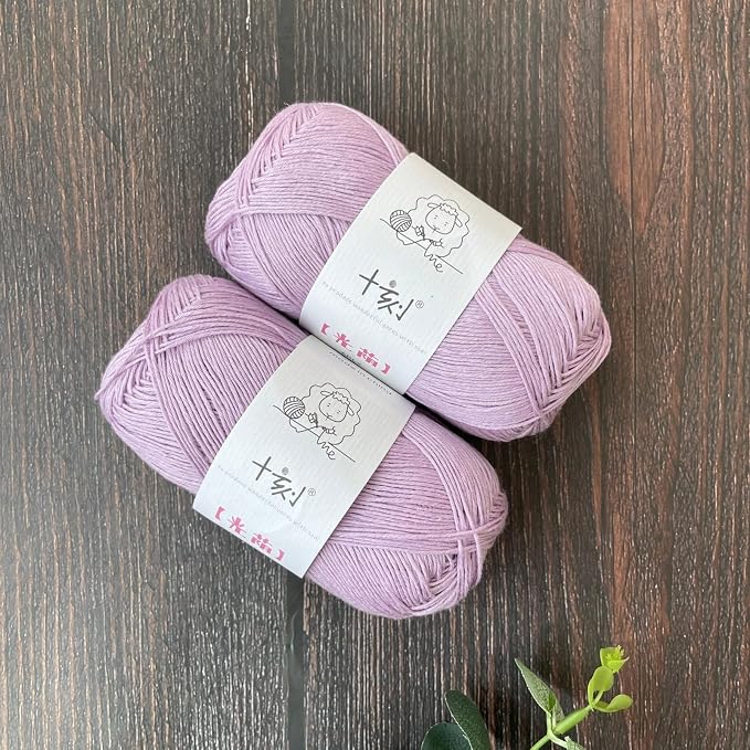 Linen rayon lyocell blend yarn, superfine fingering weight (1), 150g/5.29oz (3 strands, 50g/230yds per strand)- 07 Lavender