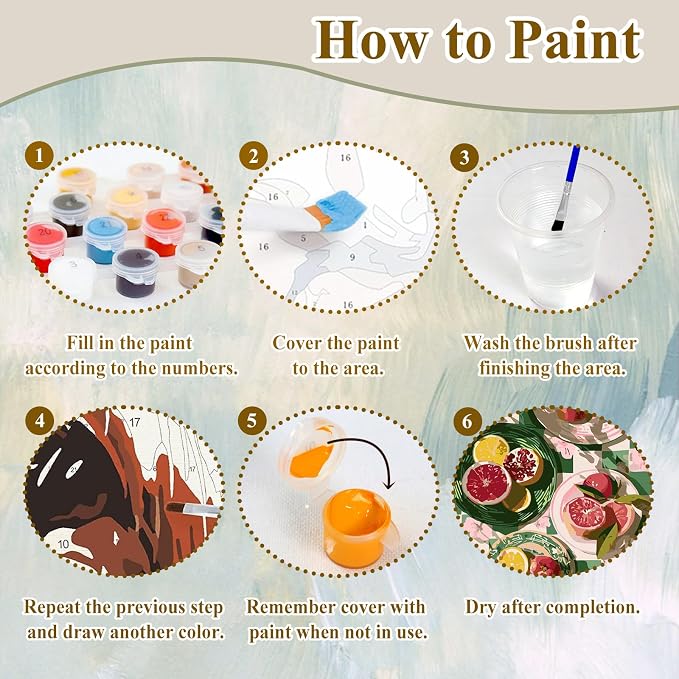 Fruit Paint by Numbers Kit for Adults, Paint by Number for Adults 16x20 in