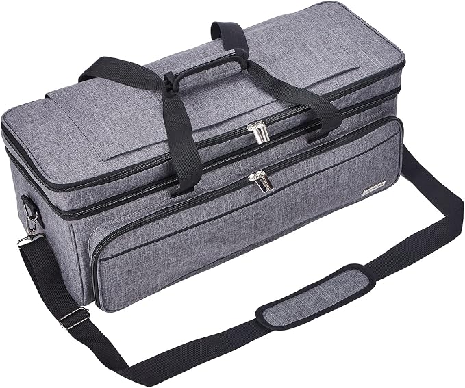 Double Layer Carrying Case with Mat Pocket for Cricut and Tools