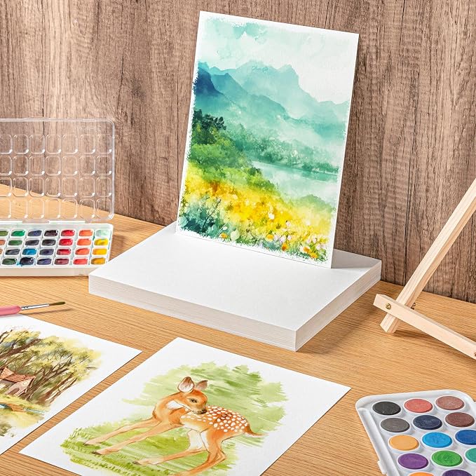 80 Sheets Watercolor Paper, Cold Press, 110 lb/230 GSM, 8.5 x 11 in