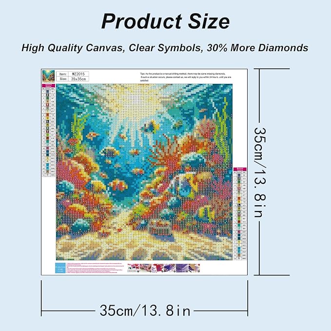 Fish Diamond Art Kits for Adults 14 x 14 inch