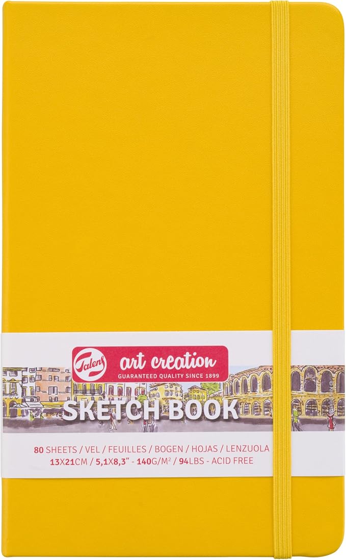 Talens Art Creation Sketchbook - Golden Yellow - 13x21 cm - 80 Sheets - 140 g/m² - Acid-Free Drawing Journal