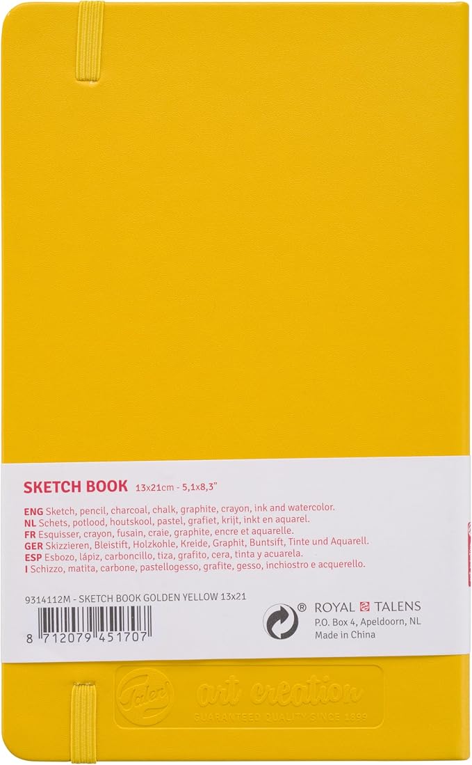 Talens Art Creation Sketchbook - Golden Yellow - 13x21 cm - 80 Sheets - 140 g/m² - Acid-Free Drawing Journal
