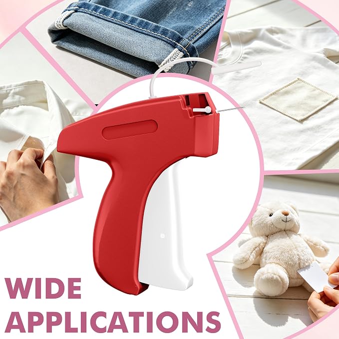 Stitch Gun for Clothes, Tagging Gun, Quick Clothing Fixer, Red