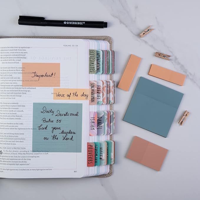 DiverseBee Transparent Sticky Notes Set with Quick Dry Pen (Candy)