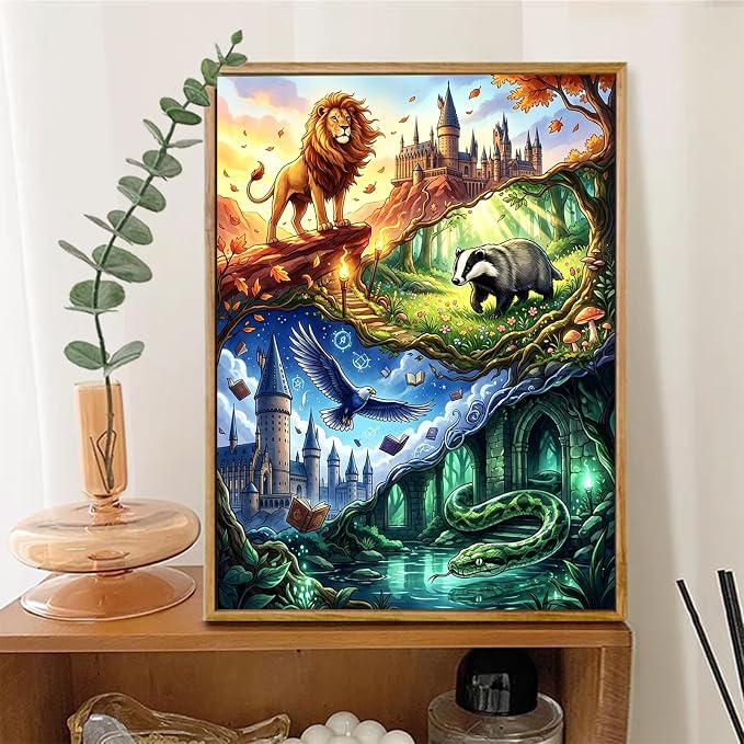 Castle Diamond Art Kits for Adults, DIY Diamond Painting Kits for Beginner | Funny Diamond Dots Round Full Drill Crafts for Gem Art Dot Art for Adults Home Wall Decor for Teens Boys Girls 5D 12x16 inch