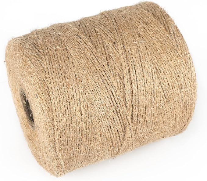 KINGLAKE Natural Jute Twine - 1640 Feet, Ideal for Arts, Crafts, and Gift Wrapping
