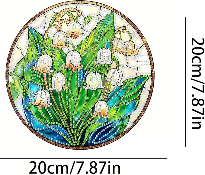 RYMILIE Hanging Diamond Art Kits for Adults White Flowers 8x8inch