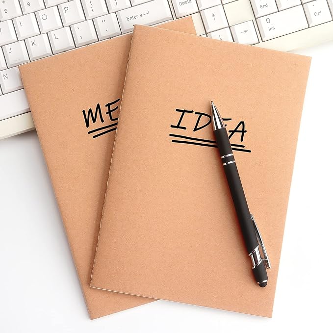 ZZTX 4 Pack Blank Kraft Notebooks A5, 36 Pages, 8.3 X 5.5 Inch