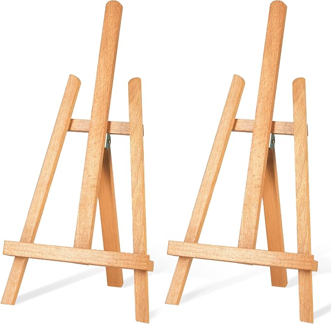 16 Inch Tabletop Easel Stand for Painting Canvas Table Top Easels for Display Wooden Small Easels Portable Photo Picture Sign Holder (2 Pack)