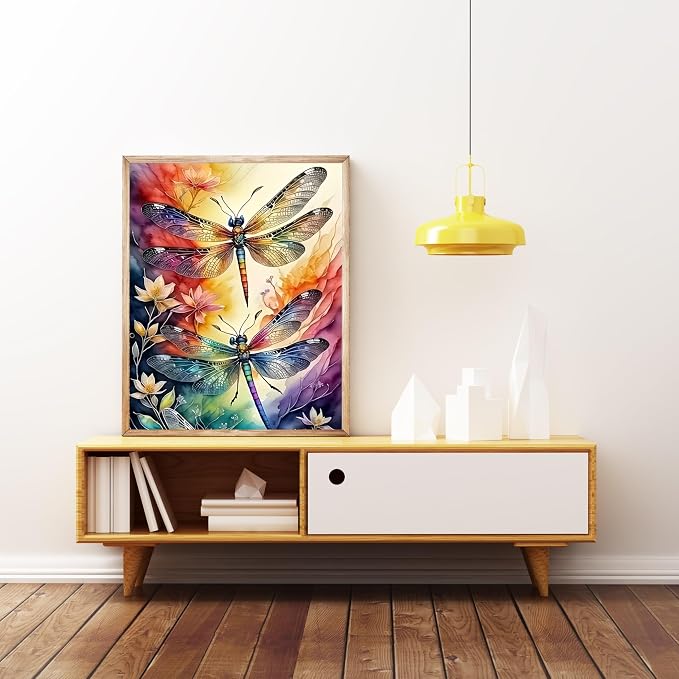 Dragonfly 5D DIY Diamond Painting Kits, Diamond Art Kits for Adults | Full Drill Gem Painting for Adults Beginners Art Kits for Home Wall Decor11.8 x15.7 Inch