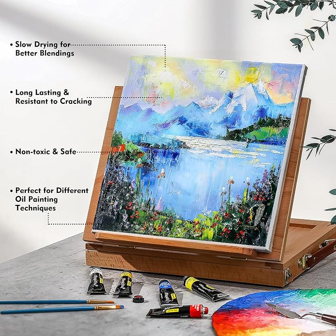 Magicfly Oil Paint, 40pcs (18ml/0.6oz) Oil Paint Set, Oil Paints on Canvas | Professional Oil Painting, Non-toxic, Creamy Texture, Rich Pigments, Easy to Blend, Suit for Artists/Students/Beginners/Kids