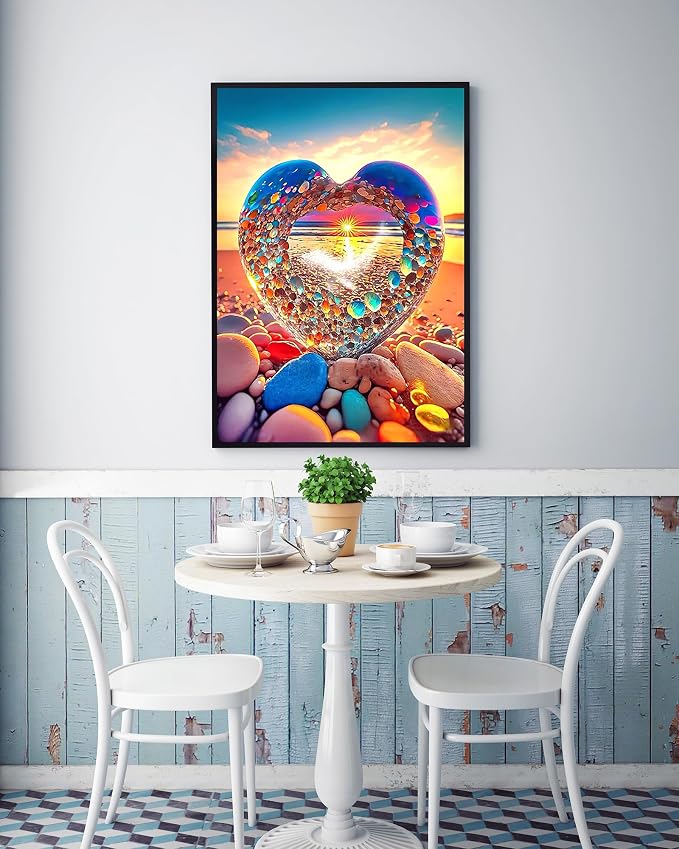 5D Diamond Painting Kits for Adults, Beach Love Diamond Art Kits for Adults