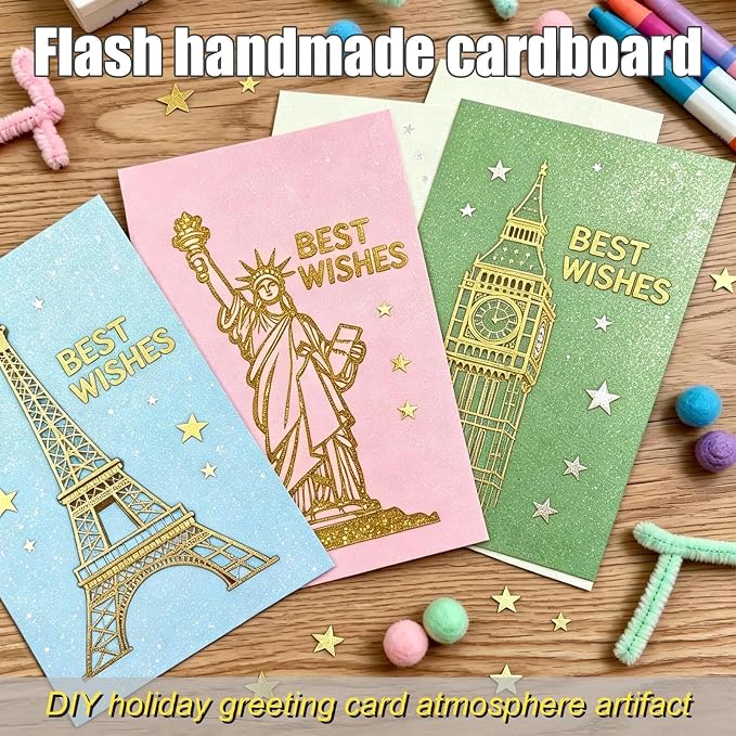 40 Sheets A5 Glitter Cardstock, 20 Colors, Greeting Card, Scrapbook, DIY