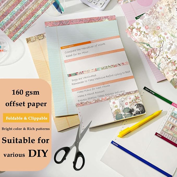 24 Sheets 6"x6" Scrapbook Paper Single-Sided Pattern Decorative Paper