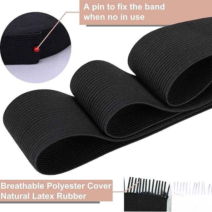 XKDOUS Elastic Band for Sewing, 1 Inch 28 Yards, 2 Roll,Black and White