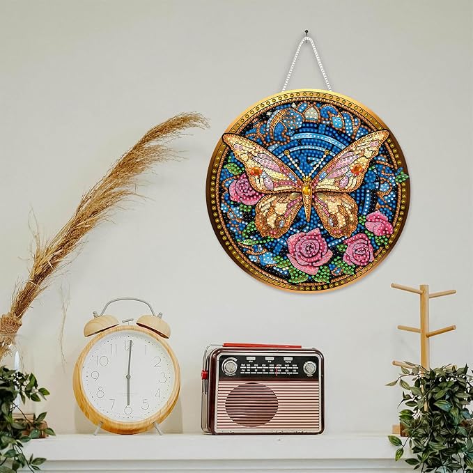 SKRYUIE Butterfly Hanging Pearl Diamond Art Kits for Adults Suncatcher A55