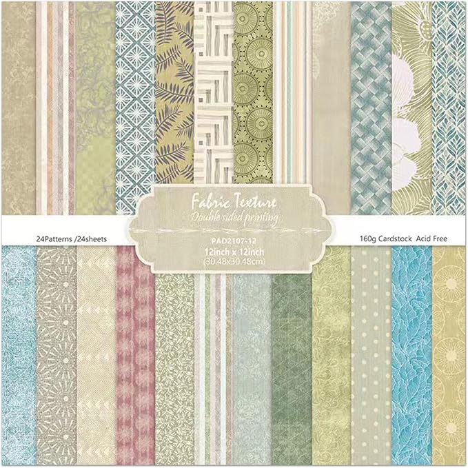 Spring Colors Theme Scrapbook Paper, DIY Art Album Scrapbooking, Greeting Card Making Background Paper Craft Supplies, 24 Sheets 12x12 Inch