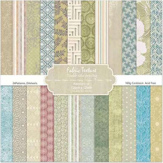 Spring Colors Theme Scrapbook Paper, DIY Art Album Scrapbooking, Greeting Card Making Background Paper Craft Supplies, 24 Sheets 12x12 Inch
