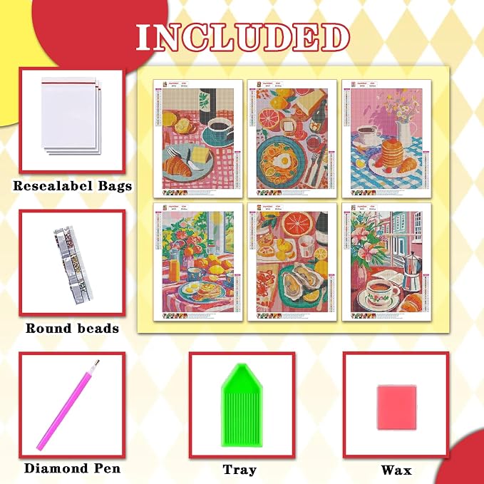 Leatrice 6 Pack Chic Diamond Painting Kits for Adults 5D Diamond Art Kits