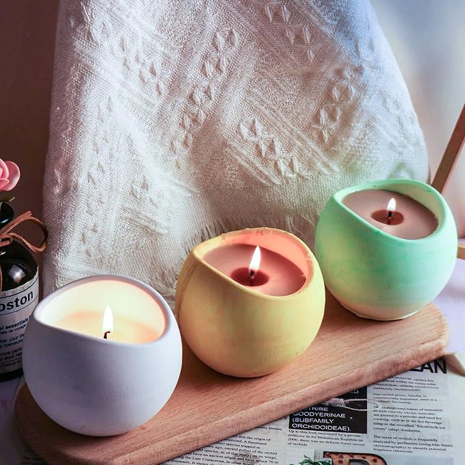 Curved Candle Cups Silicone Molds, Egg Shape Container Storage Resin Concrete Cement Molds, Epoxy Resin Casting Candle Vessels Jewelry Pen Holder Plant Pot Mold DIY Unique Crafts Decor