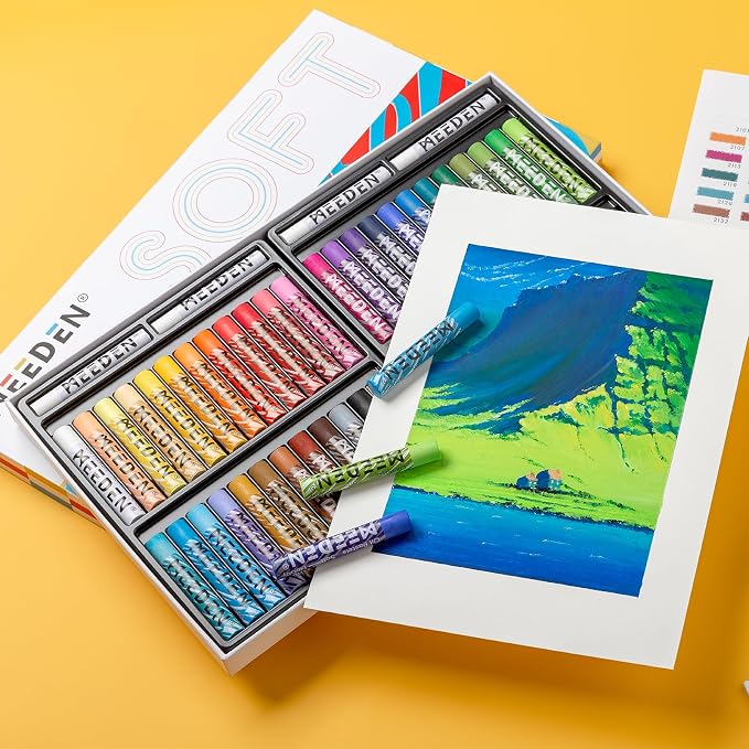 MEEDEN Soft Oil Pastels Set: 48 Colors with Extra 4 White Smooth Oil Pastel