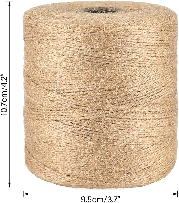 KINGLAKE Natural Jute Twine - 1640 Feet, Ideal for Arts, Crafts, and Gift Wrapping