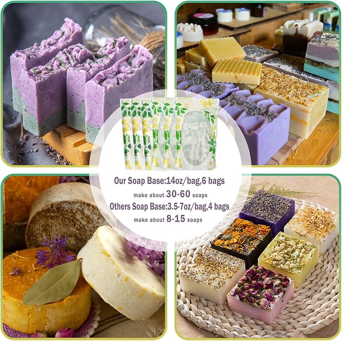 Soap Making Supplies Kit- Upgraded Soap Base Melter Pot, Soap Cutters, Silicone Soap Molds Loaf Bar Rectangle, 6 Fragrances & More, Homemade DIY Craft Kit for Adults Beginners (Advance Kit)