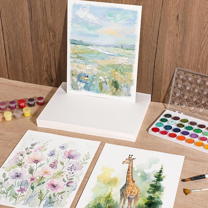 80 Sheets Watercolor Paper 9x12 Inch, 110 Lb/230 GSM, Cold Press